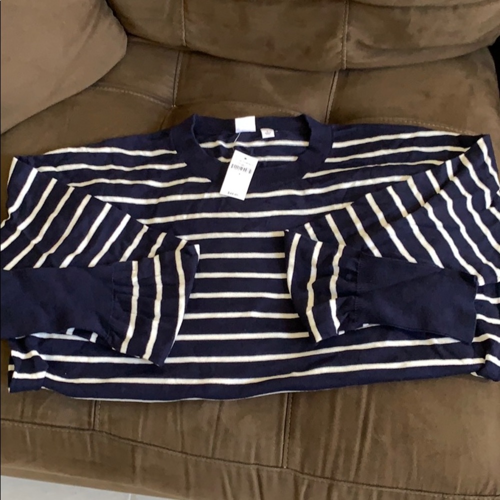 Large striped Navy Sweater